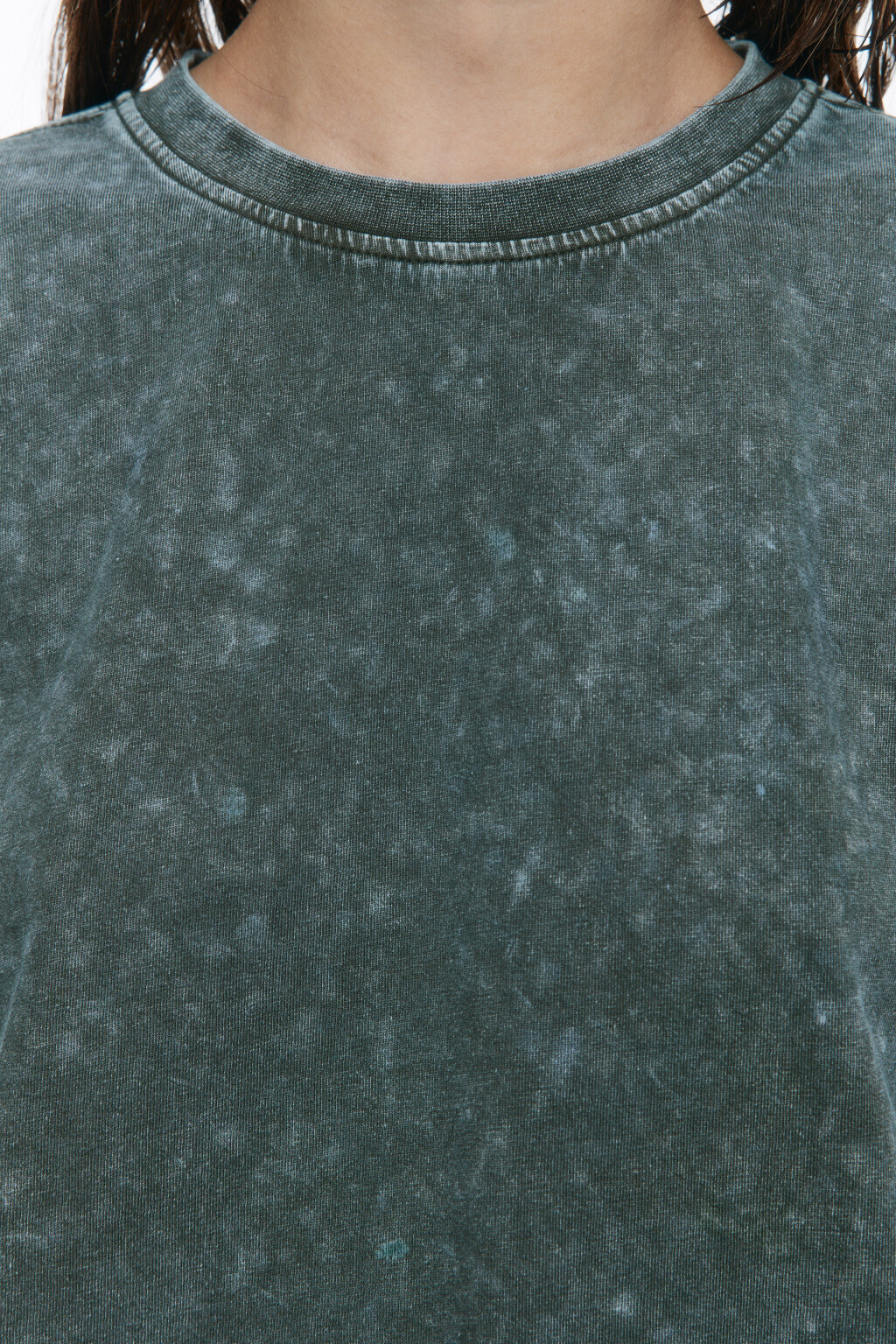 Футболка oversize с состаренным эффектом - цвет зеленый - 6