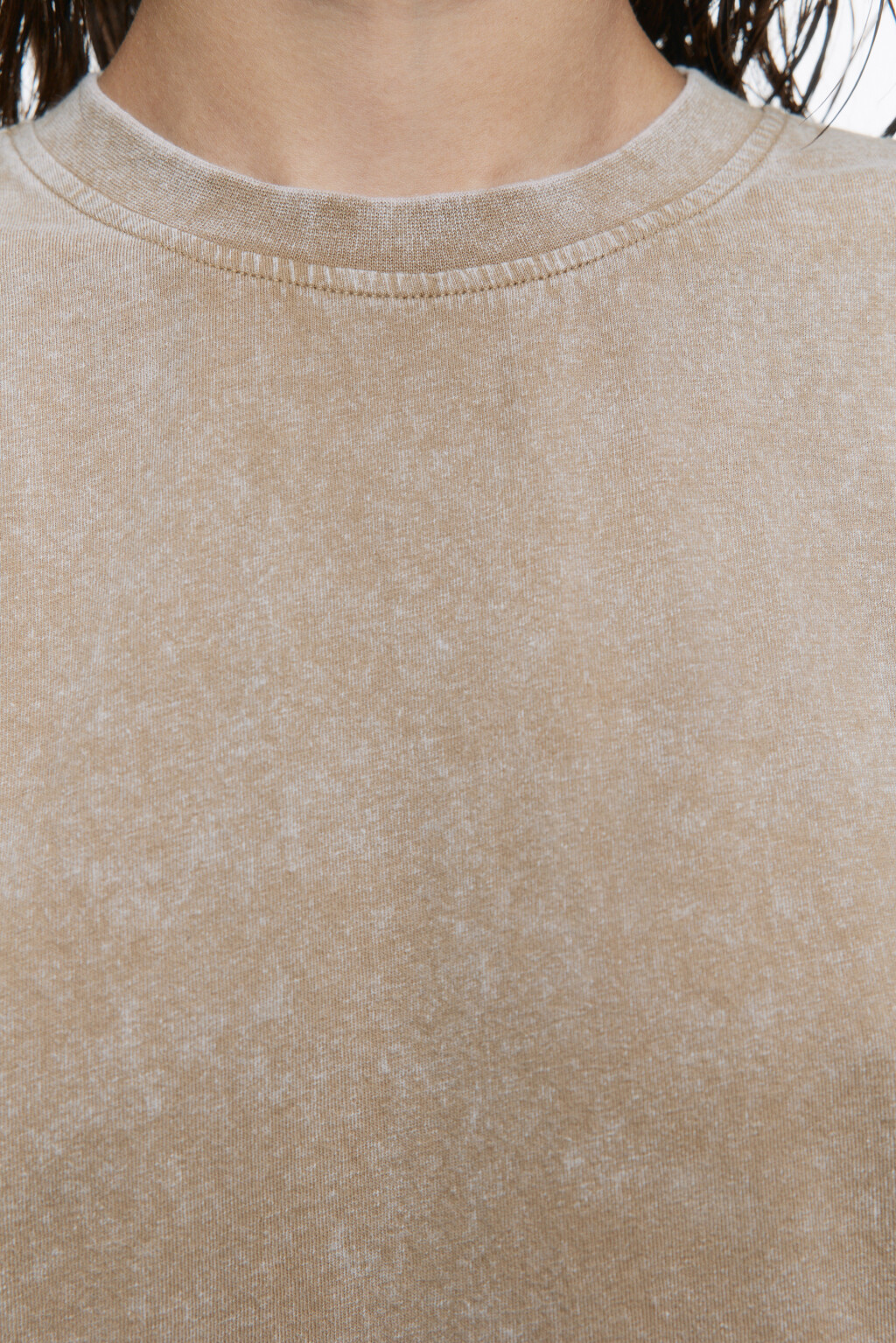 Футболка oversize с состаренным эффектом - цвет бежевый - 6