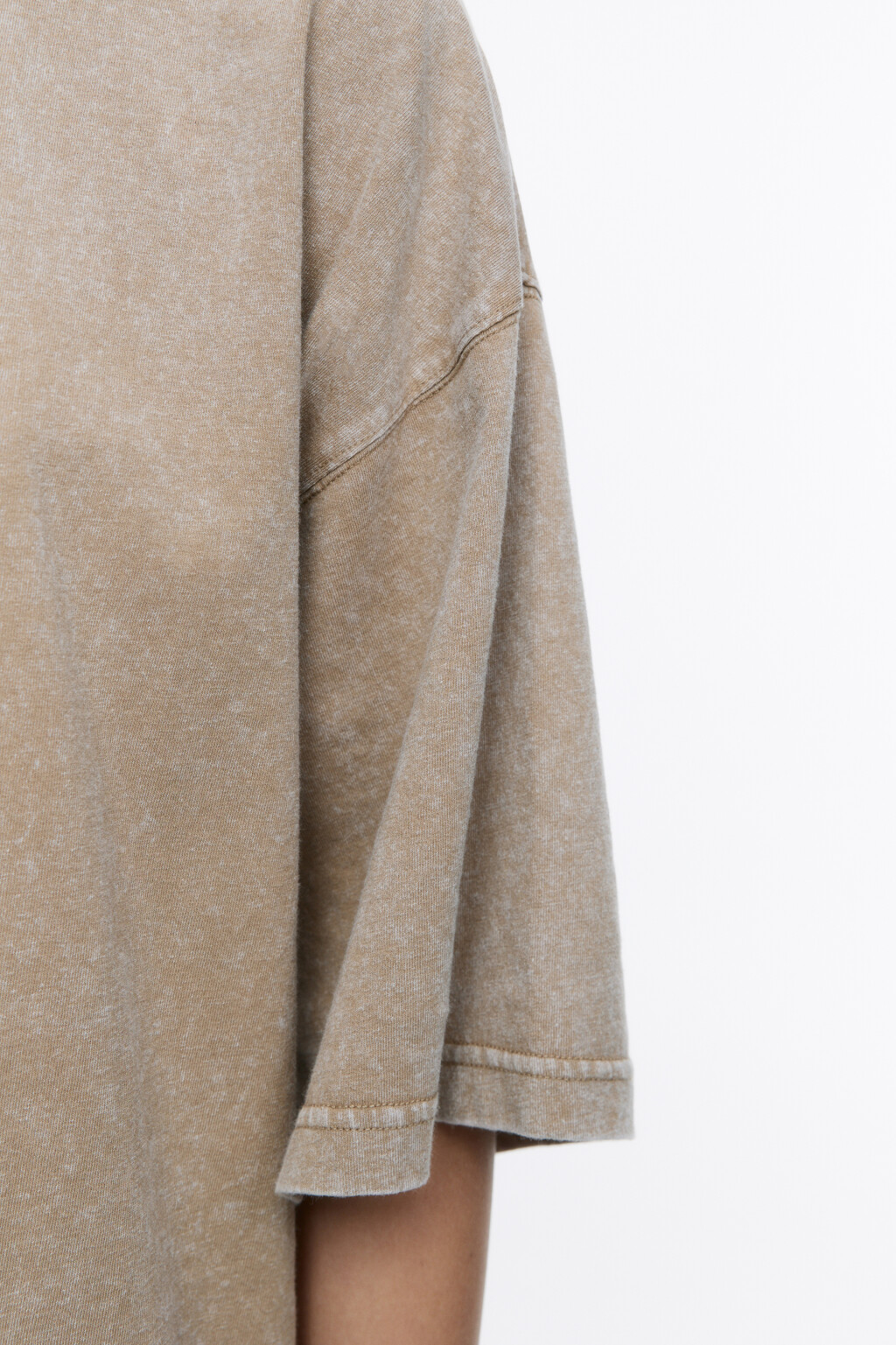Футболка oversize с состаренным эффектом - цвет бежевый - 7