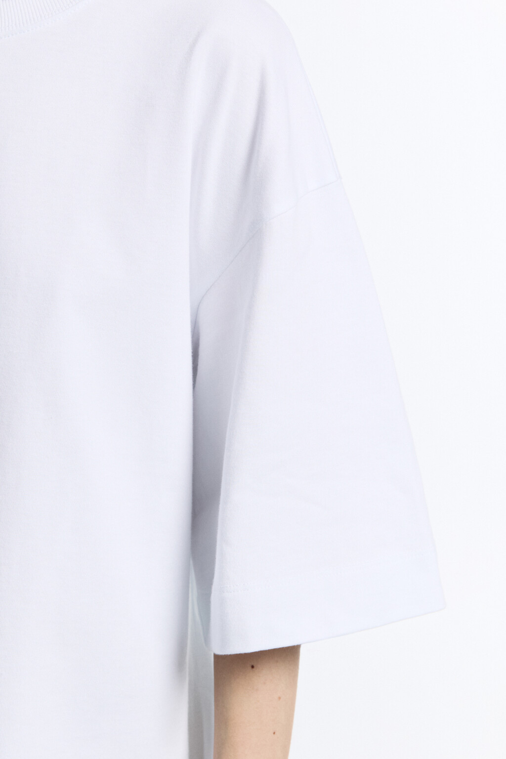 Футболка oversize хлопковая однотонная - цвет белый - 7