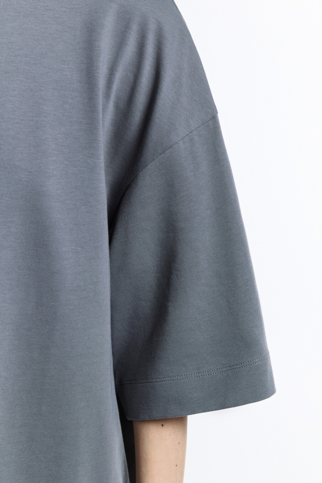 Футболка oversize хлопковая однотонная - цвет серый - 7