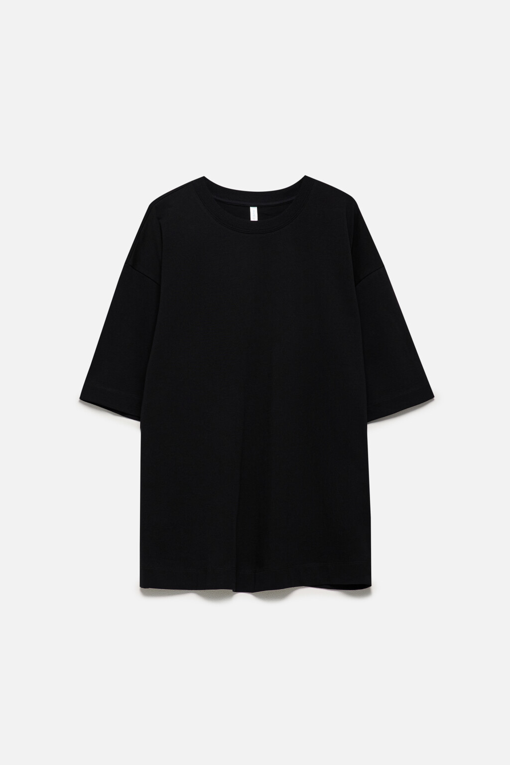 Футболка oversize хлопковая однотонная - цвет черный - 8