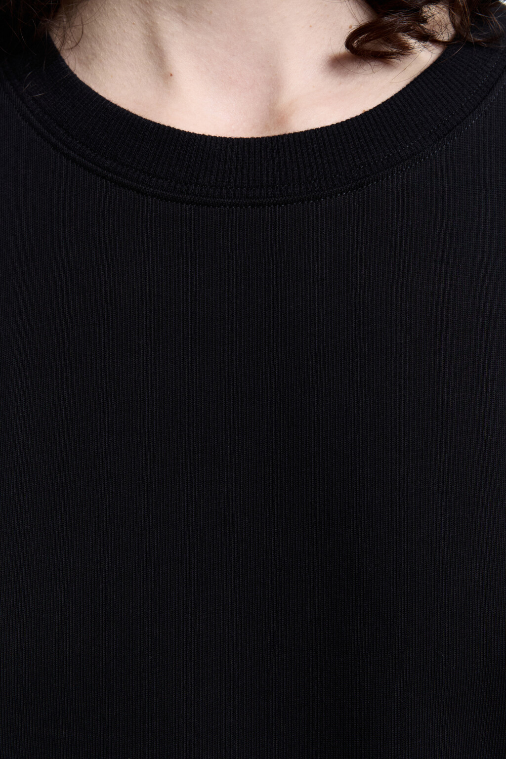 Футболка oversize хлопковая однотонная - цвет черный - 6