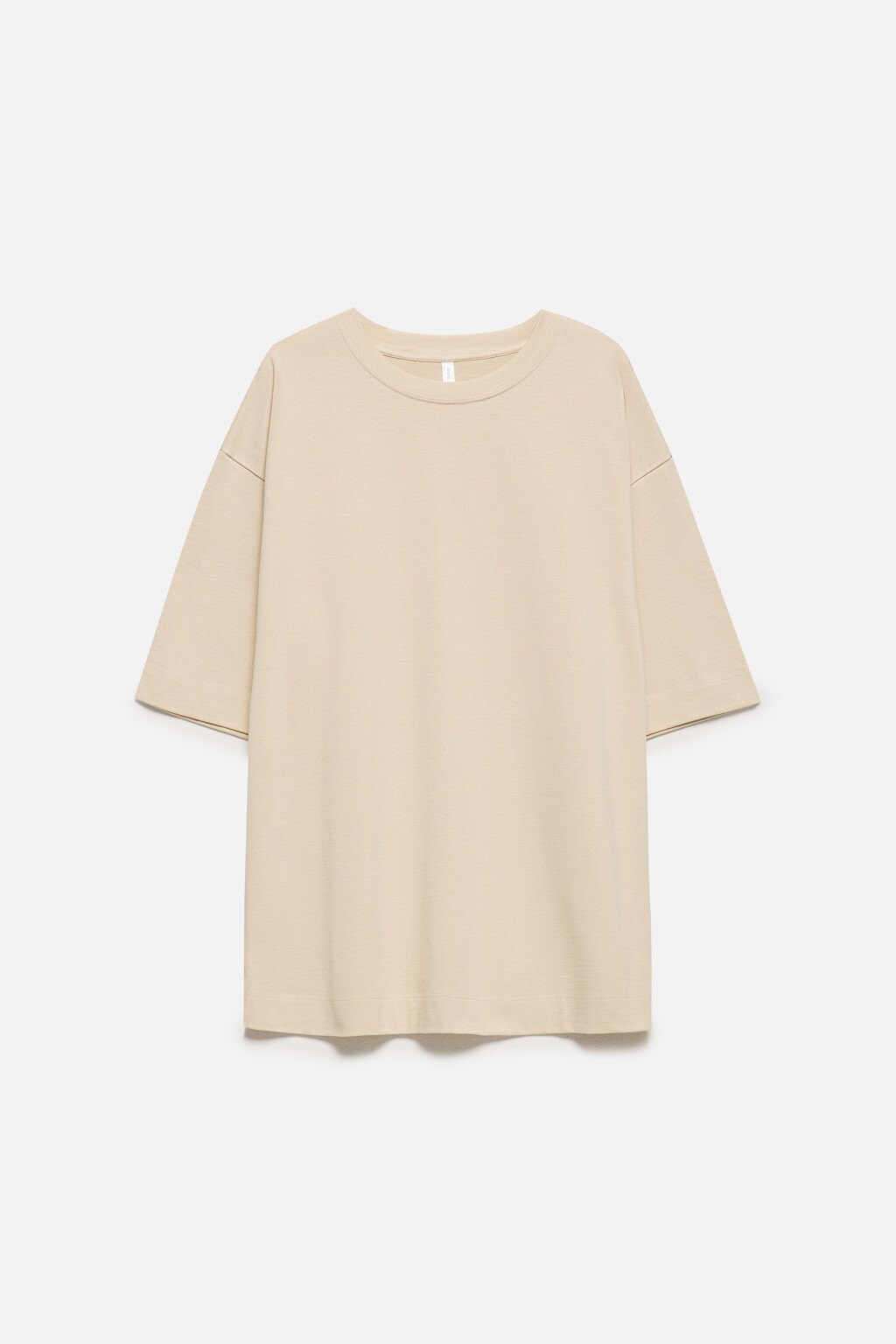 Футболка oversize хлопковая однотонная - цвет бежевый - 9