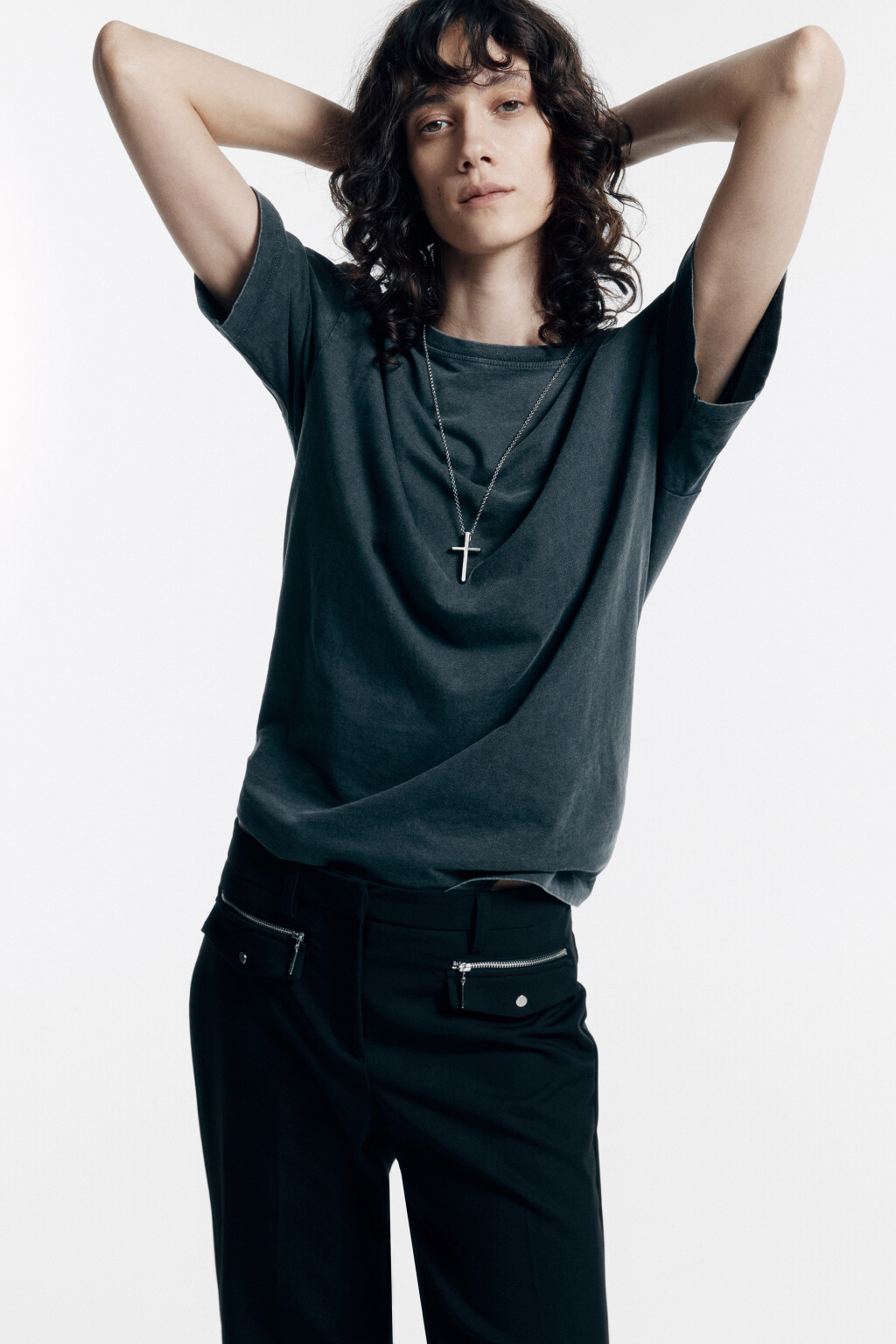 Футболка oversize с вареным эффектом - цвет серый - 2