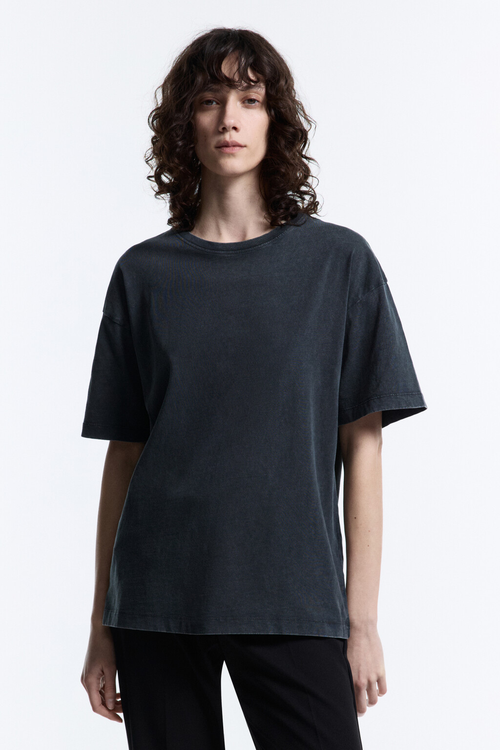 Футболка oversize с вареным эффектом - цвет серый - 3