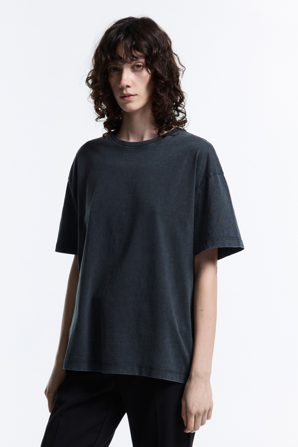 Футболка oversize с вареным эффектом - цвет серый - 4