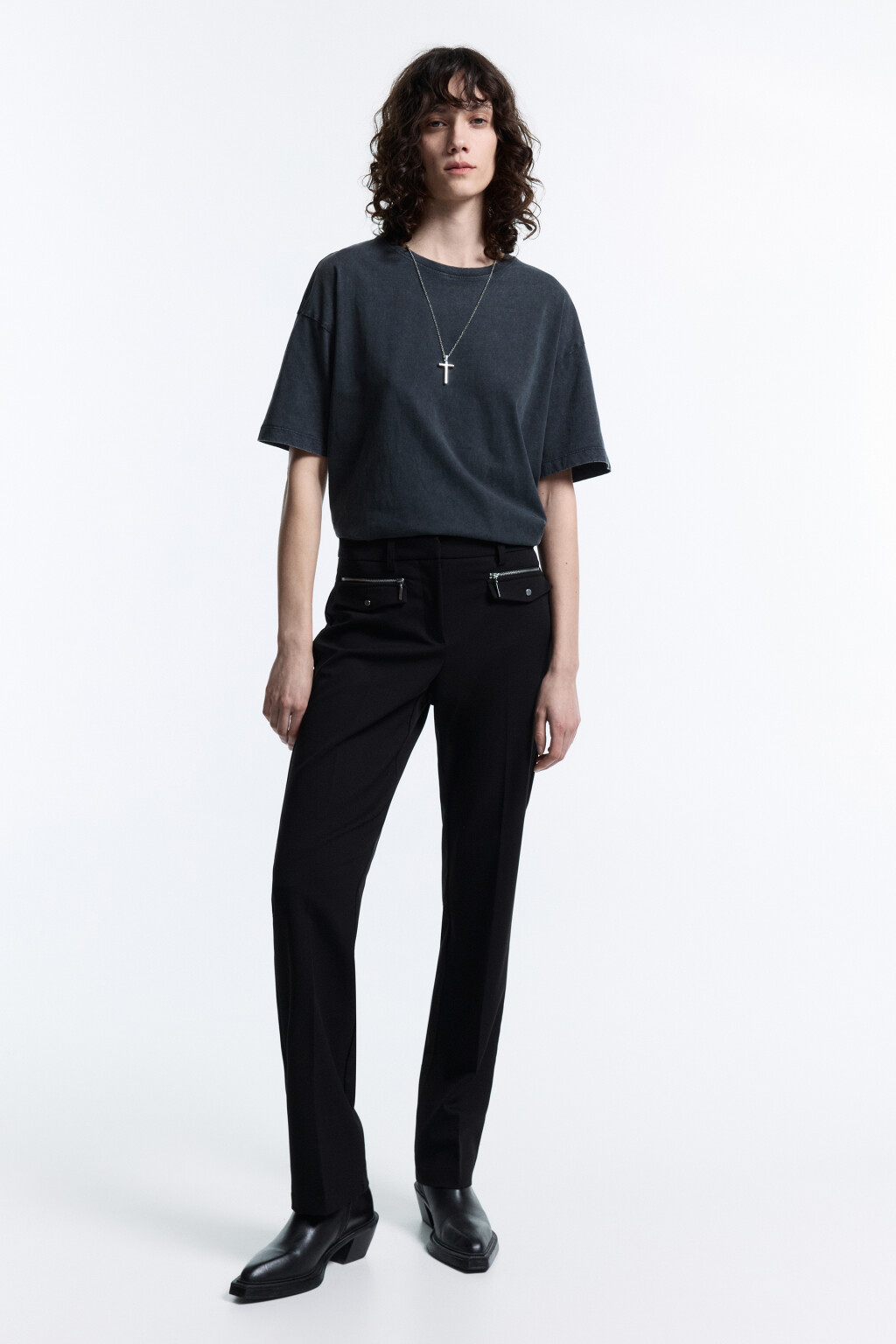 Футболка oversize с вареным эффектом - цвет серый - 6