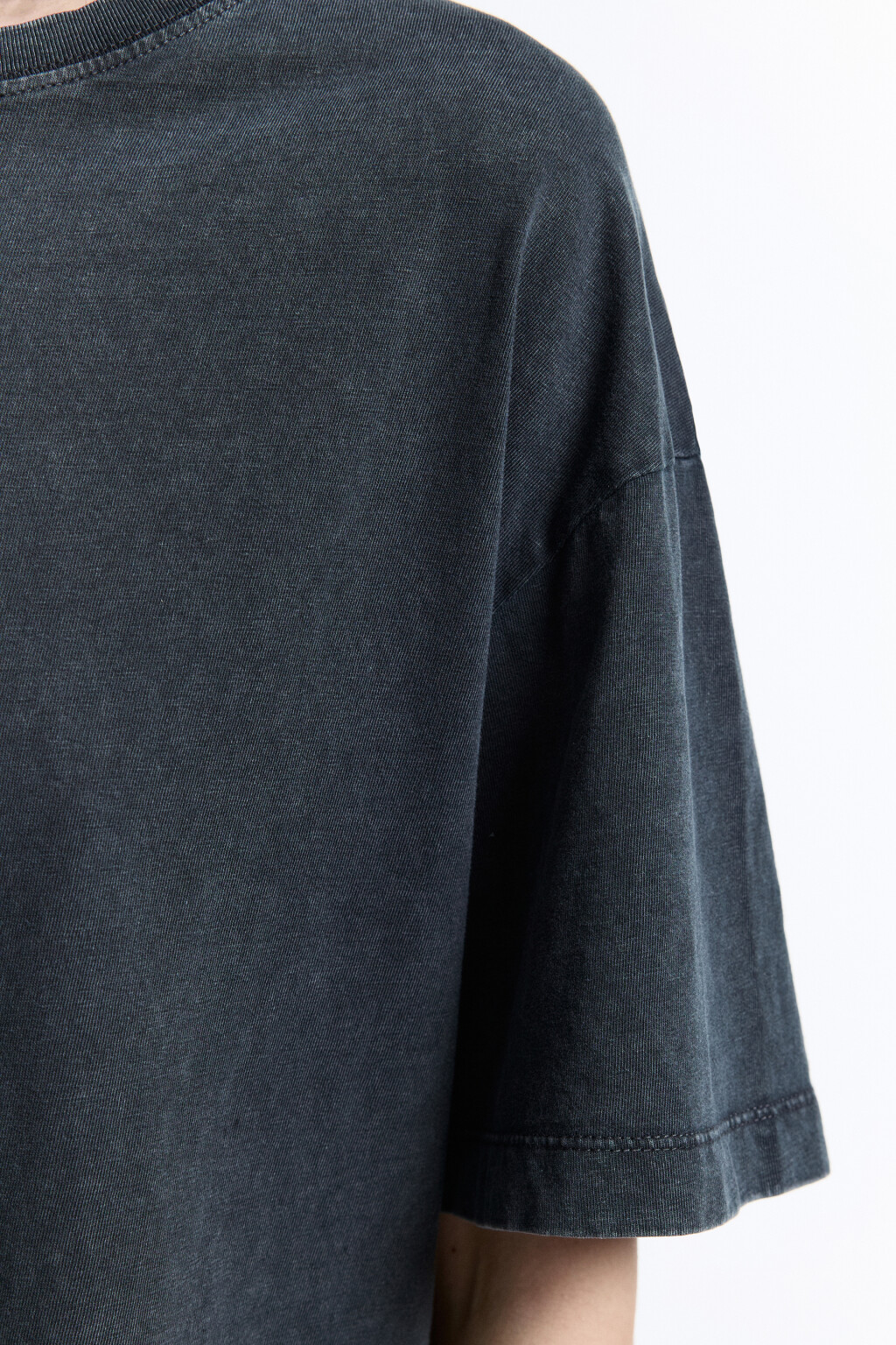 Футболка oversize с вареным эффектом - цвет серый - 8