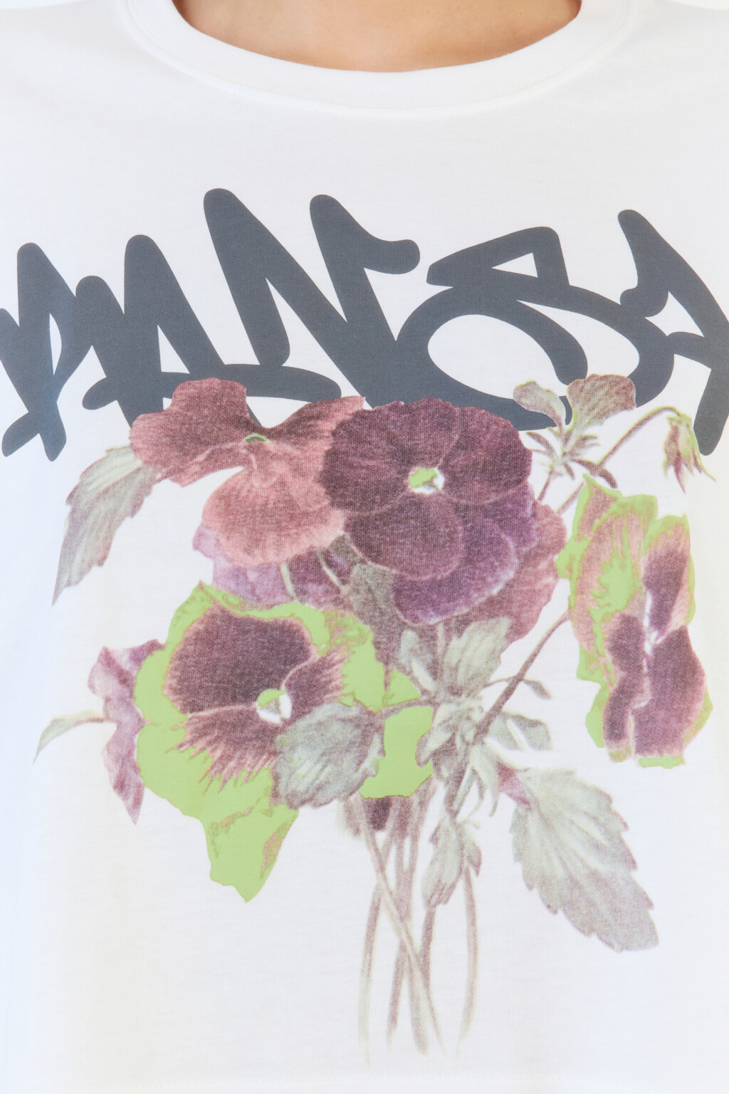 Футболка-топ oversize хлопковая с принтом - цвет белый - 7