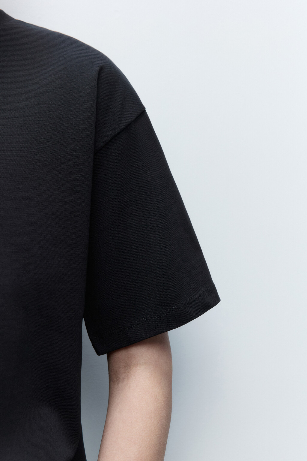 Футболка oversize хлопковая базовая - цвет черный - 7