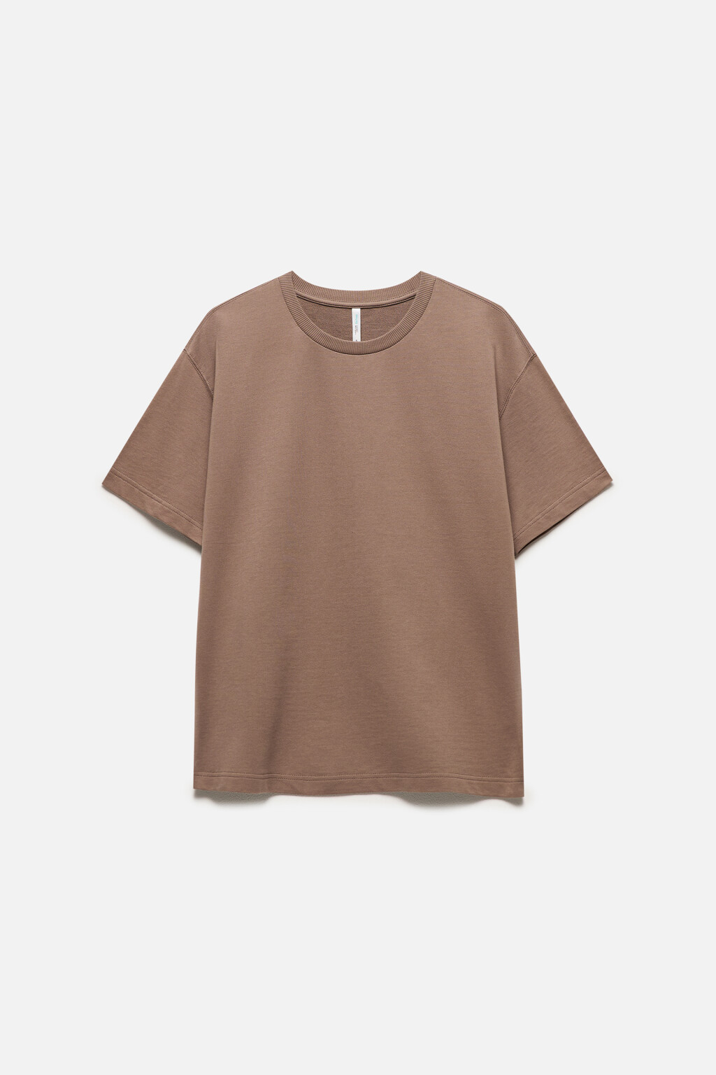 Футболка oversize однотонная из футера - цвет бежевый - 8