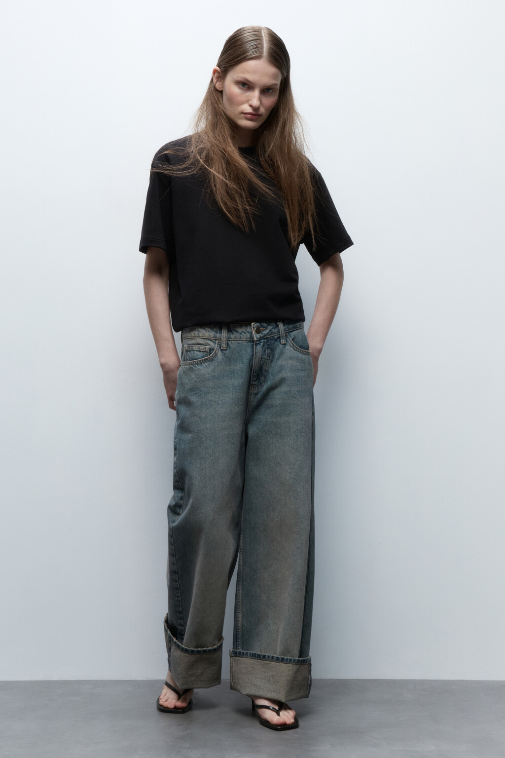 Футболка oversize однотонная из футера - цвет черный - 5