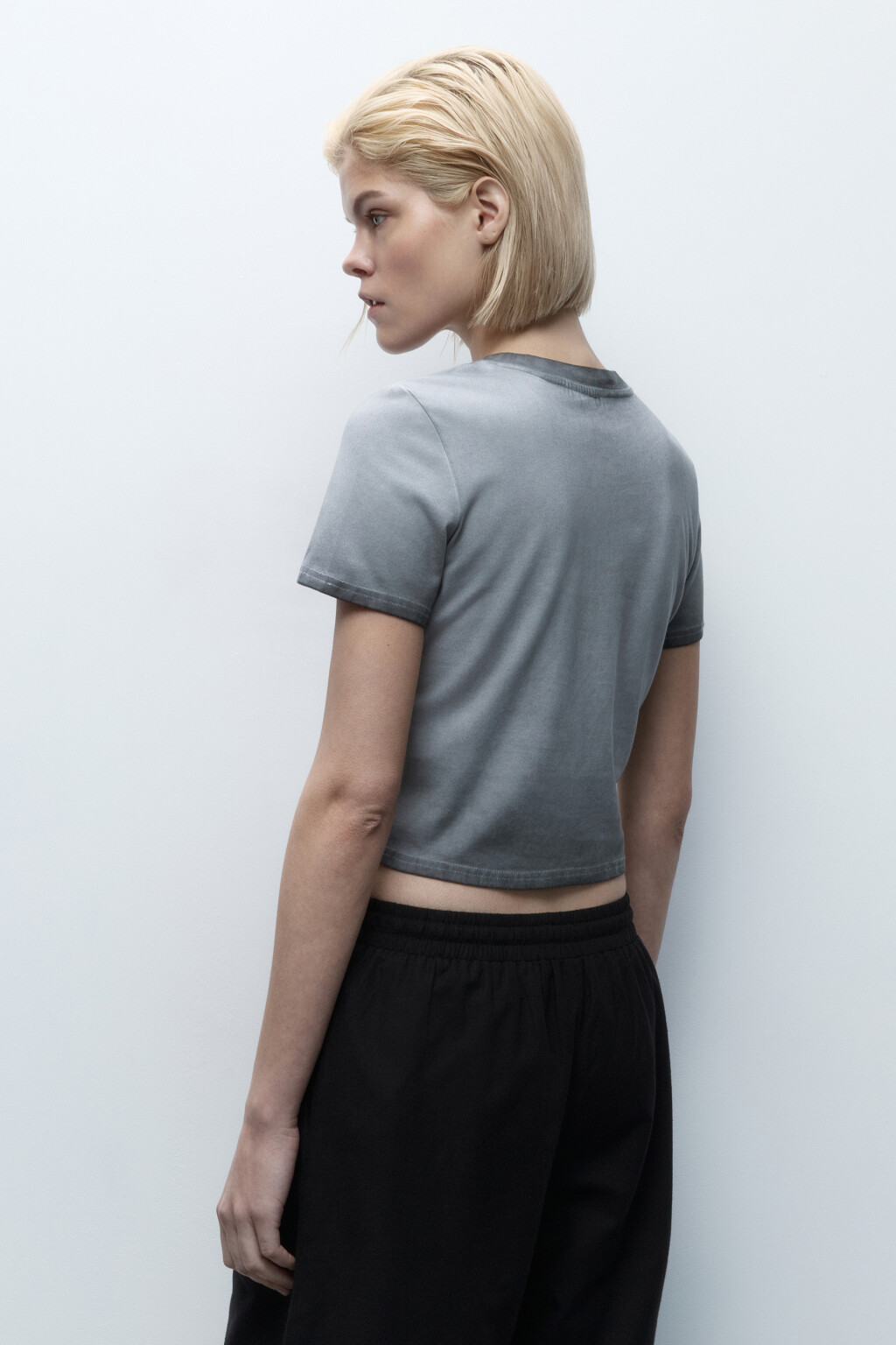 Футболка-топ из вареного трикотажа - цвет серый - 4