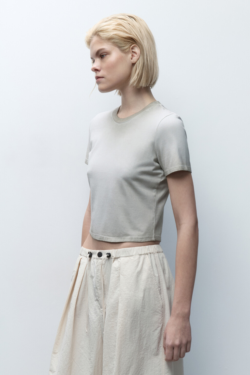 Футболка-топ из вареного трикотажа - цвет бежевый - 3