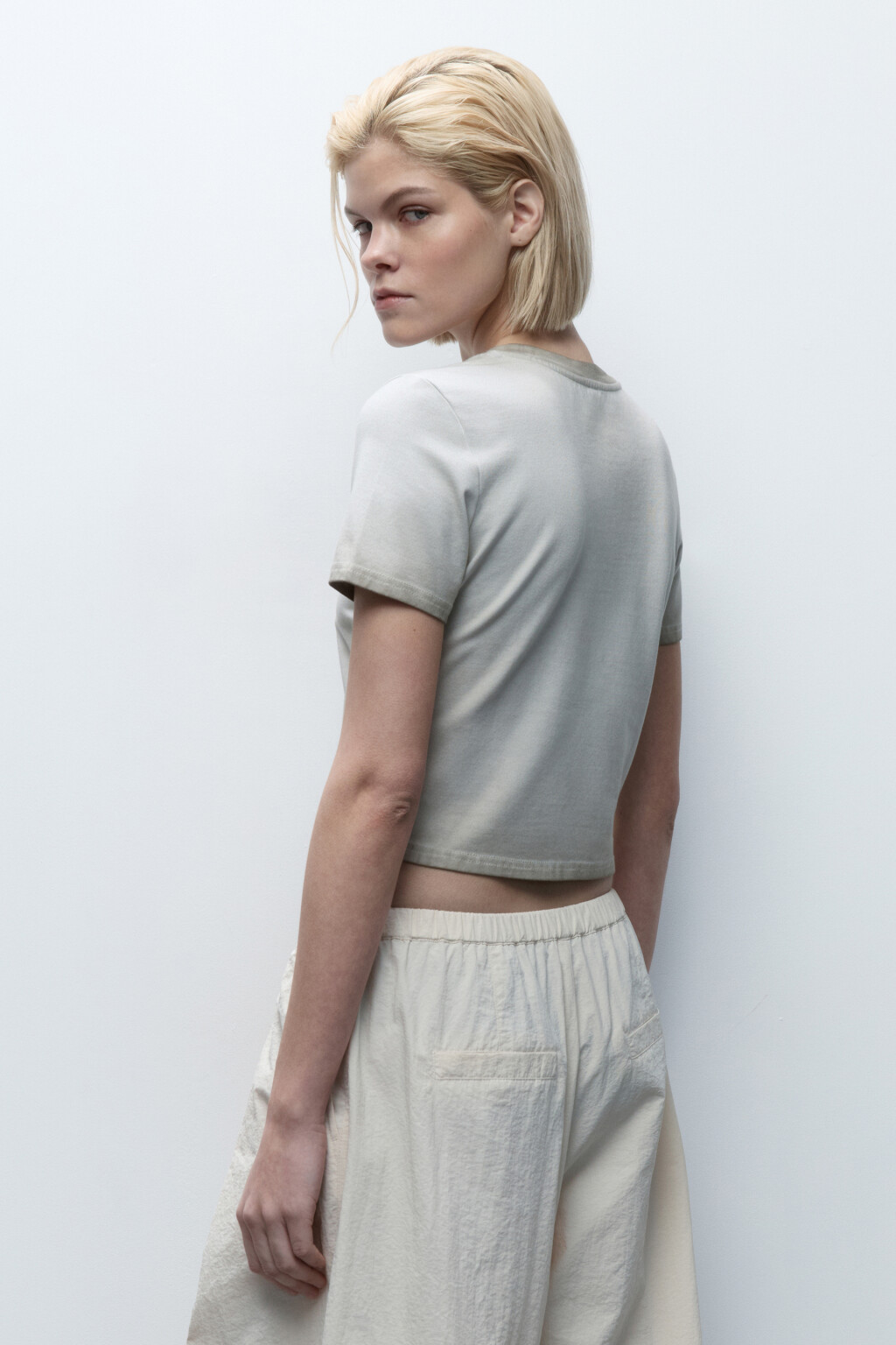 Футболка-топ из вареного трикотажа - цвет бежевый - 4