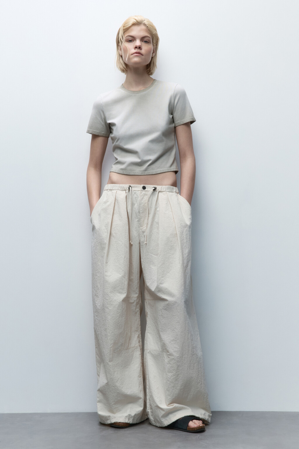 Футболка-топ из вареного трикотажа - цвет бежевый - 5