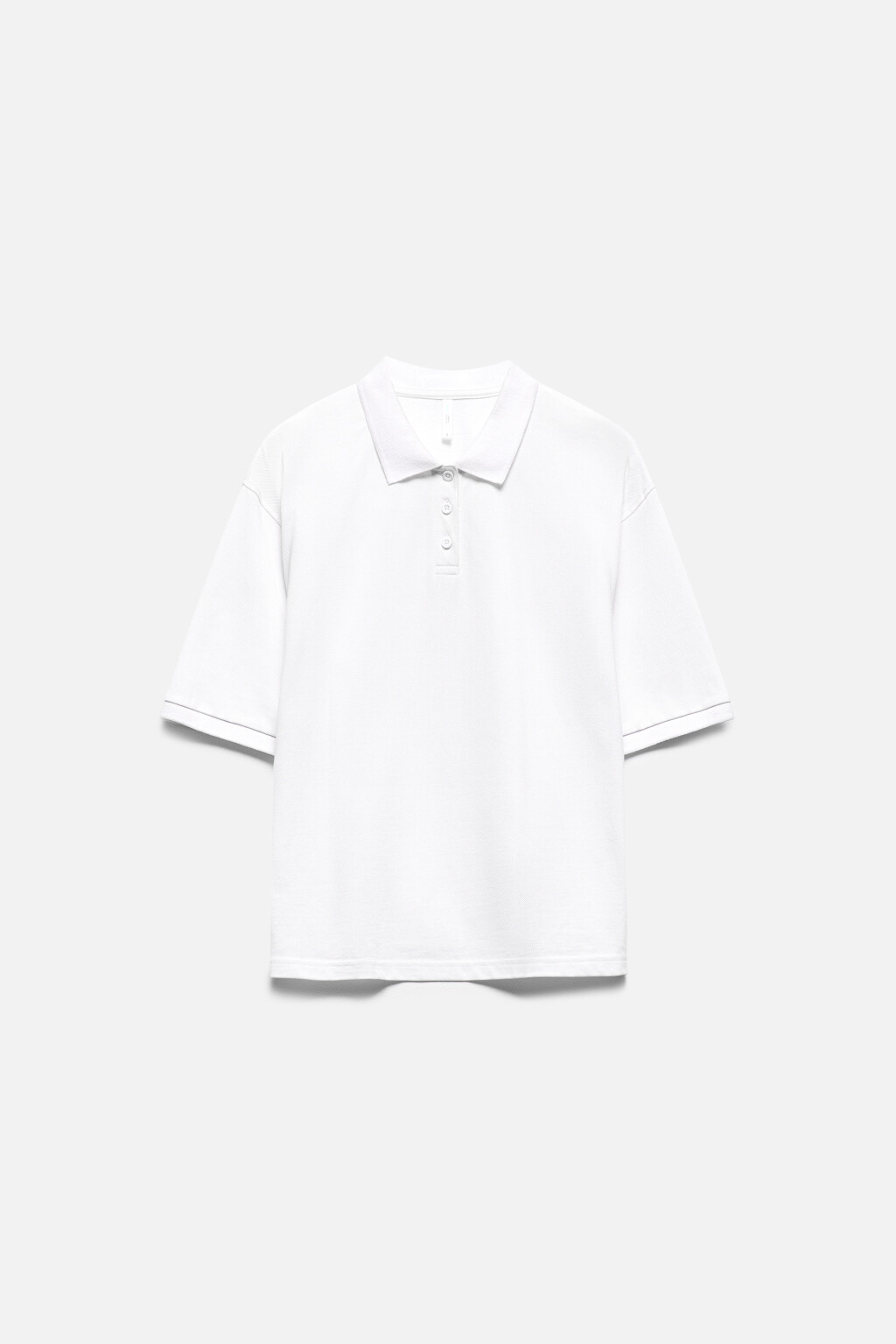 Футболка-поло хлопковая с застежкой на груди - цвет белый - 10