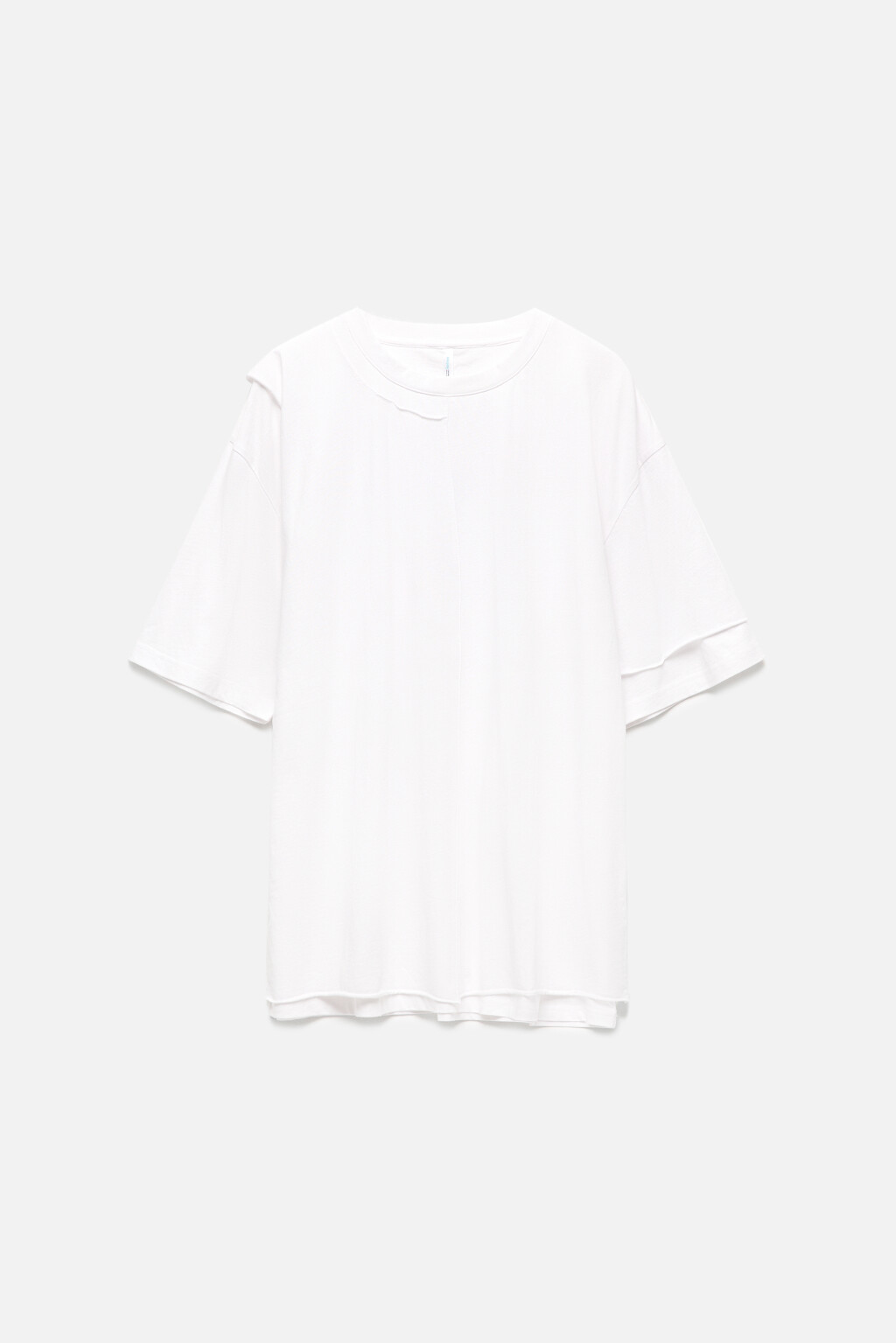 Футболка oversize двуслойная асимметричная - цвет белый - 11