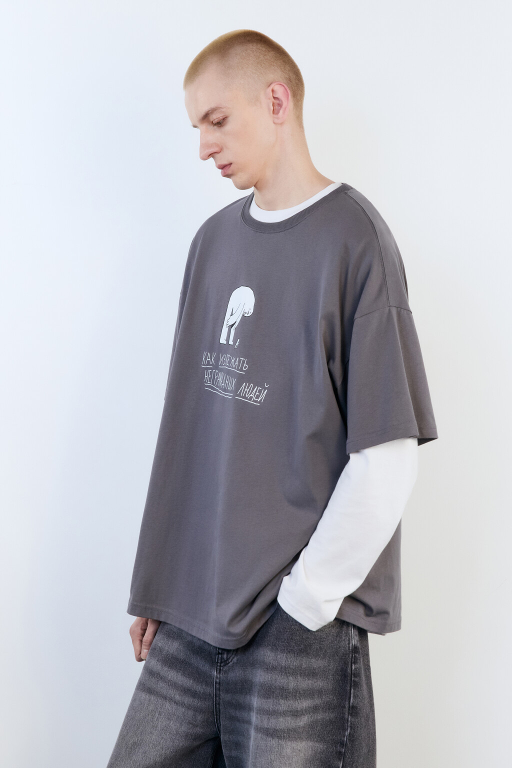 Футболка унисекс с принтом Bang! Bang! - цвет серый - 8