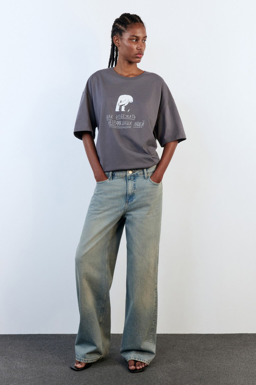 Футболка унисекс с принтом Bang! Bang! - цвет серый - 1