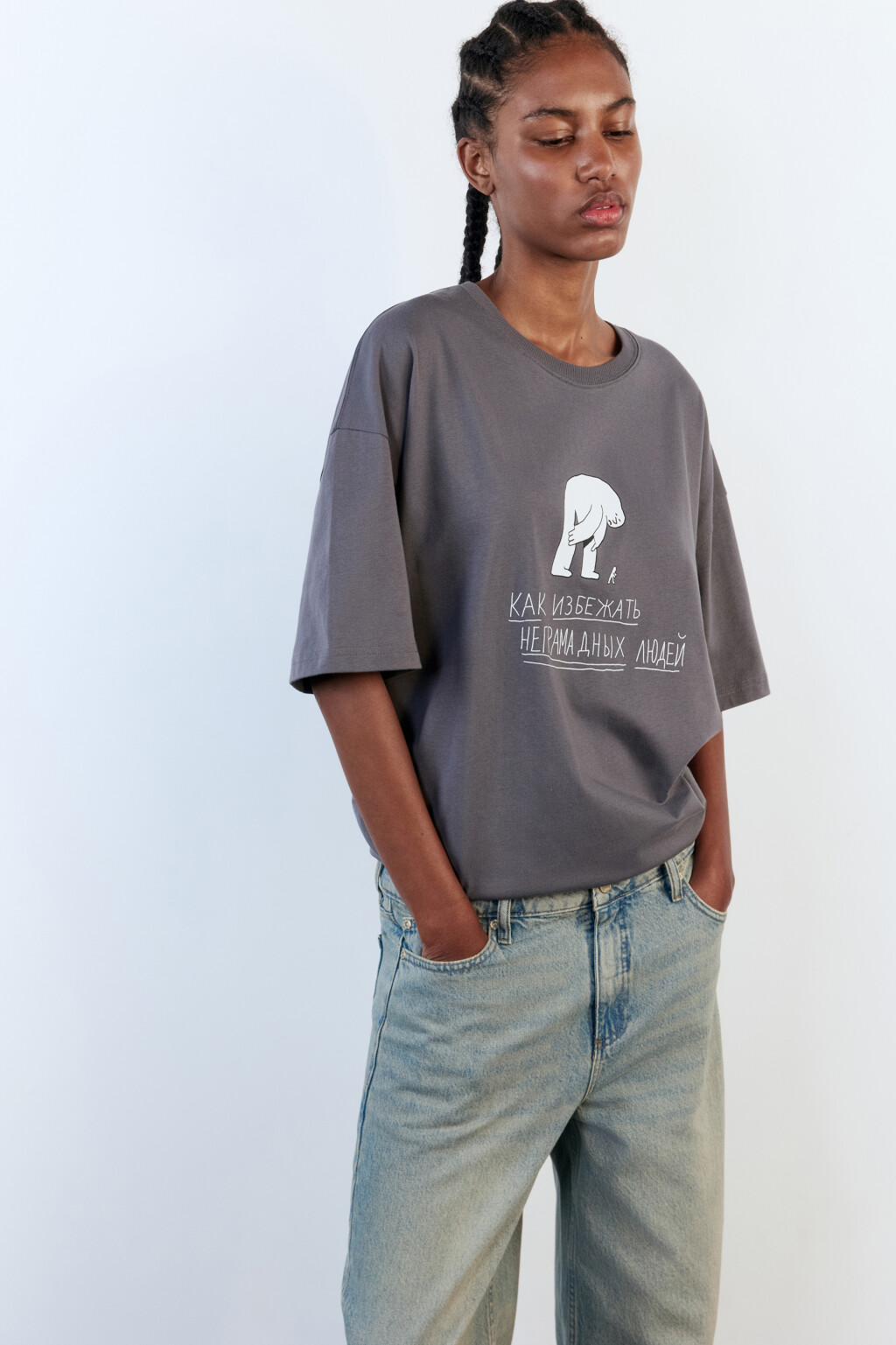 Футболка унисекс с принтом Bang! Bang! - цвет серый - 2