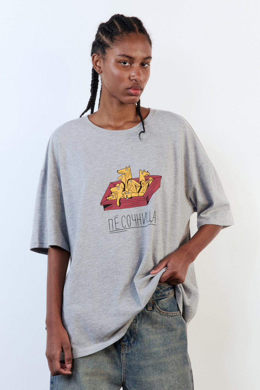 Футболка унисекс с принтом Bang! Bang! - цвет серый - 1