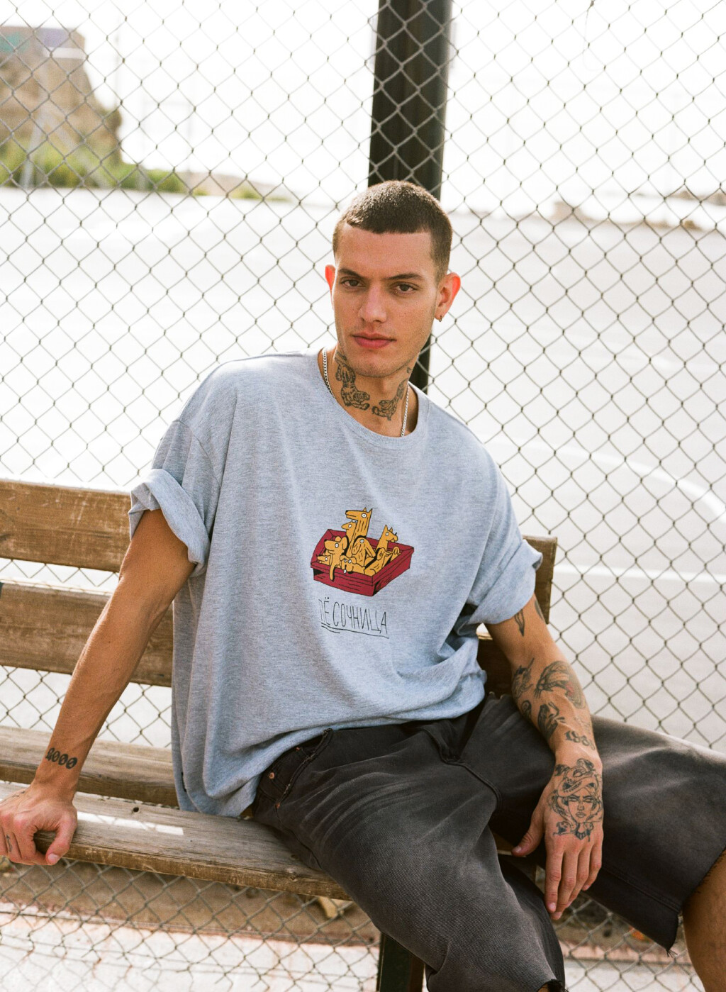 Футболка унисекс с принтом Bang! Bang! - цвет серый - 12