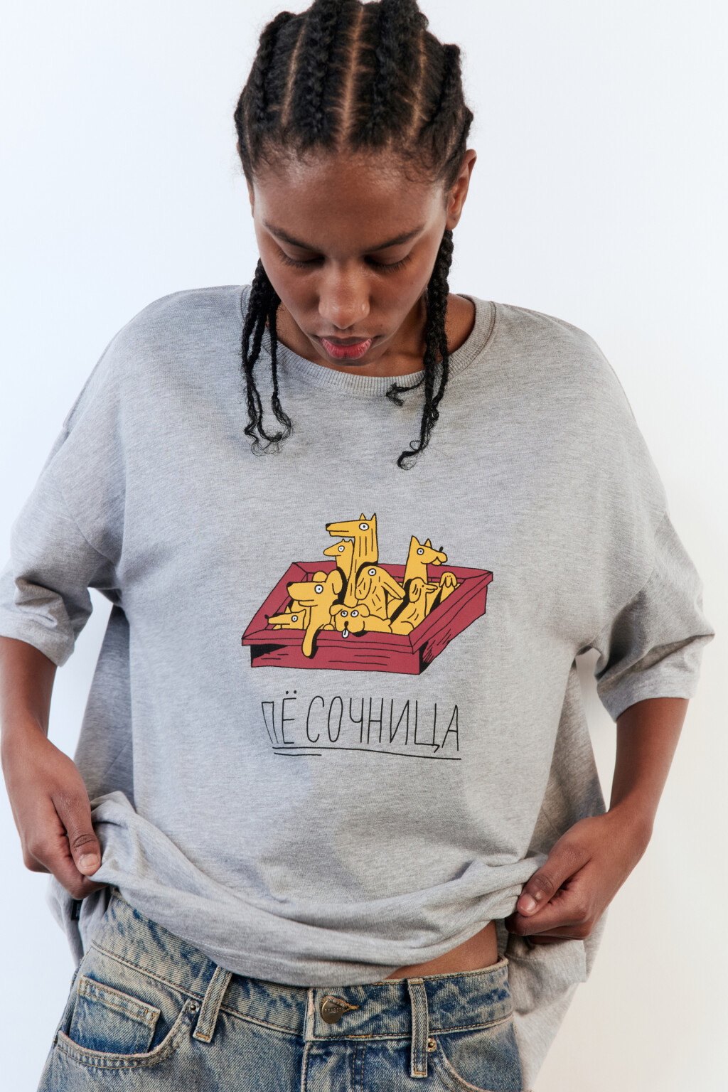 Футболка унисекс с принтом Bang! Bang! - цвет серый - 5