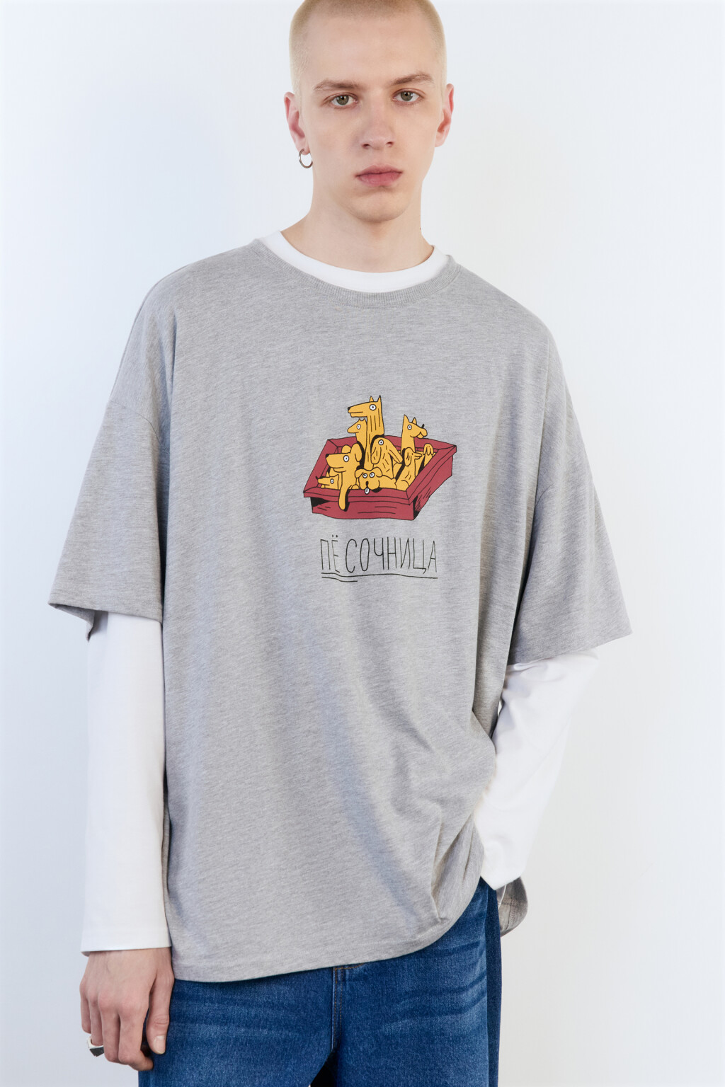 Футболка унисекс с принтом Bang! Bang! - цвет серый - 10