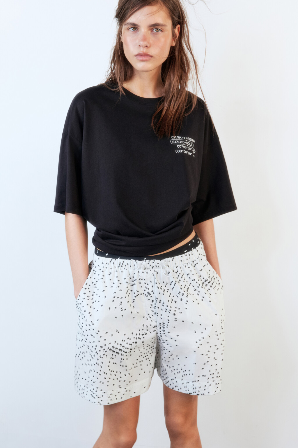 Футболка oversize хлопковая с принтом - цвет черный - 2