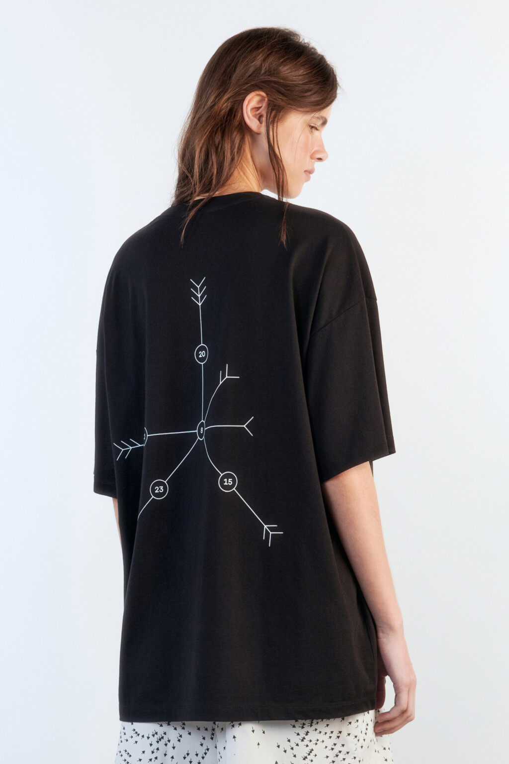 Футболка oversize хлопковая с принтом - цвет черный - 5