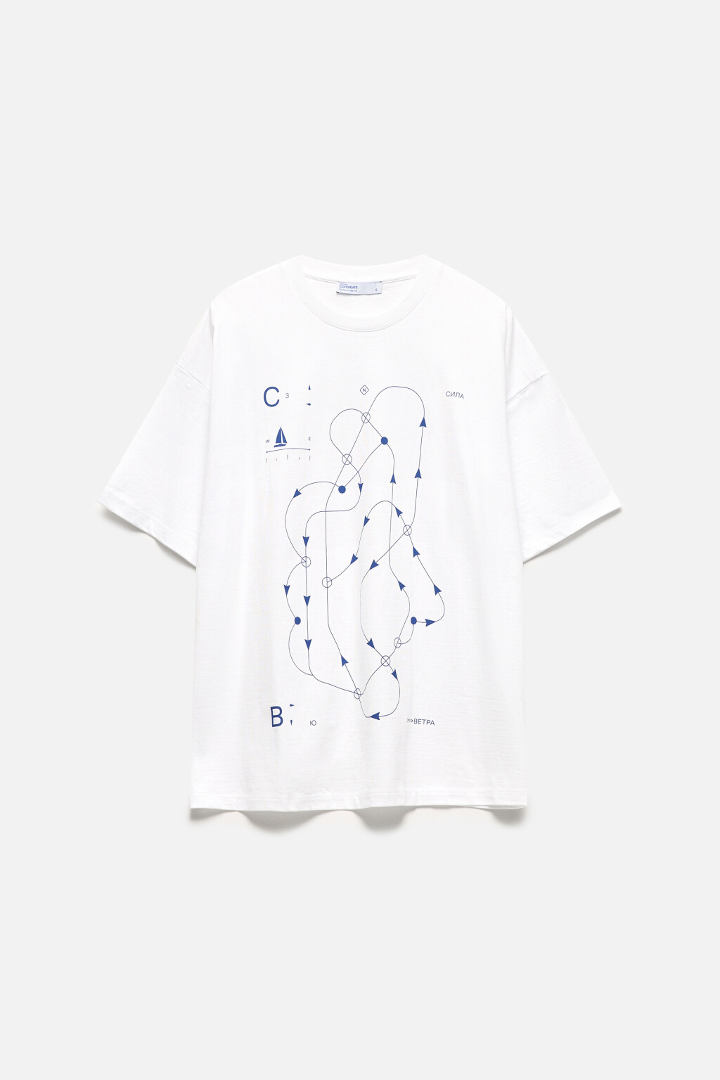 Футболка oversize хлопковая с принтом - цвет белый - 9