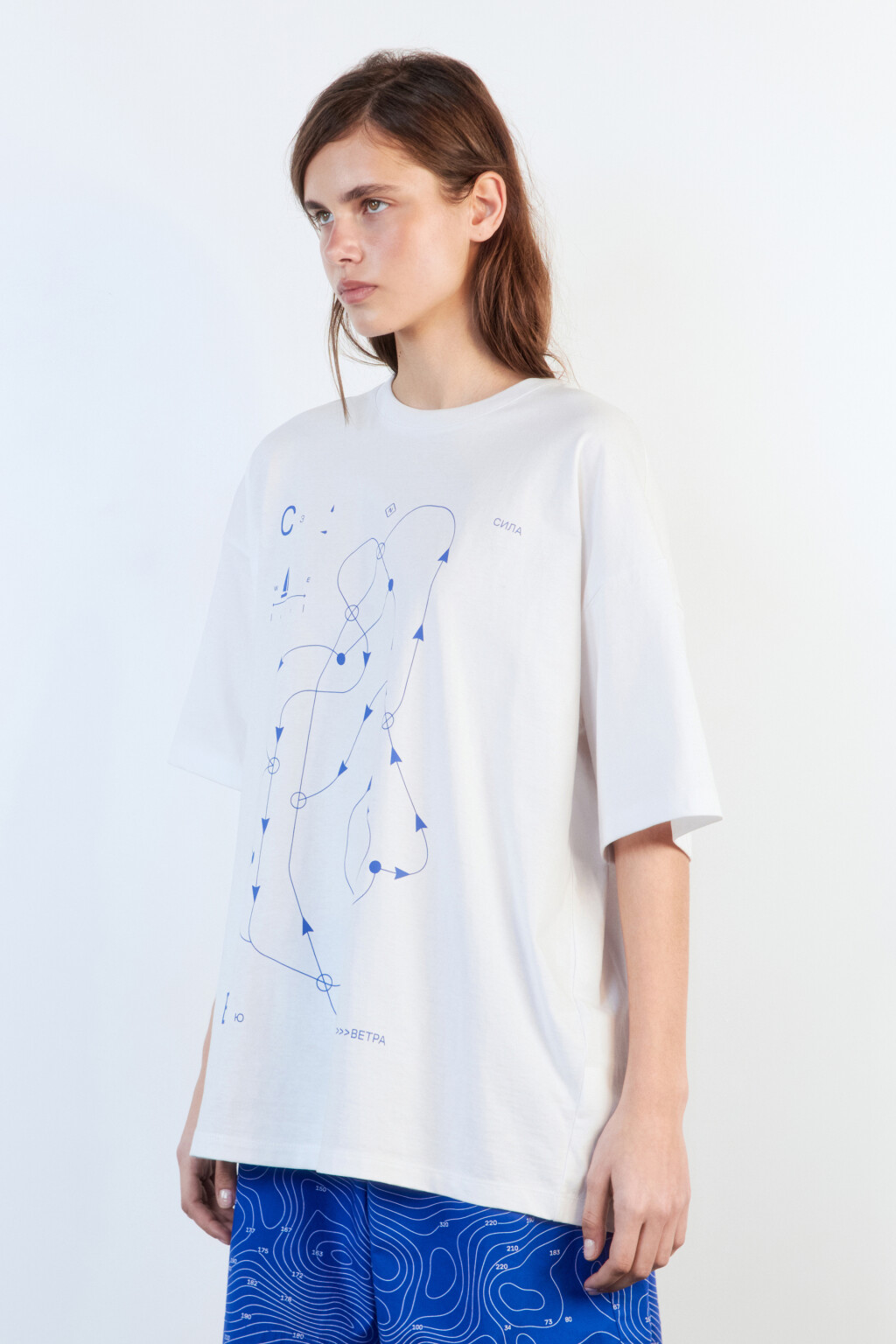 Футболка oversize хлопковая с принтом - цвет белый - 4