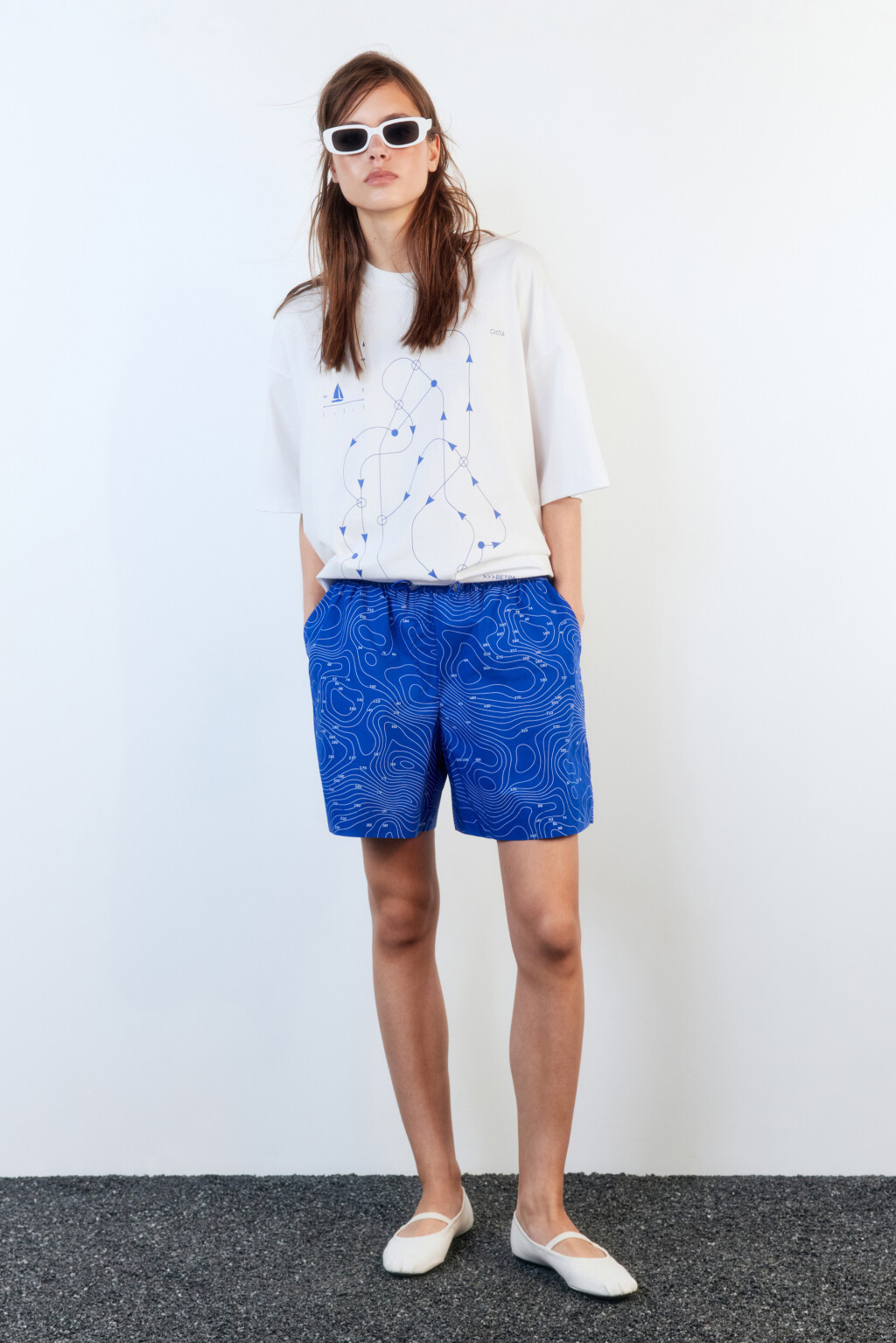 Футболка oversize хлопковая с принтом - цвет белый - 6