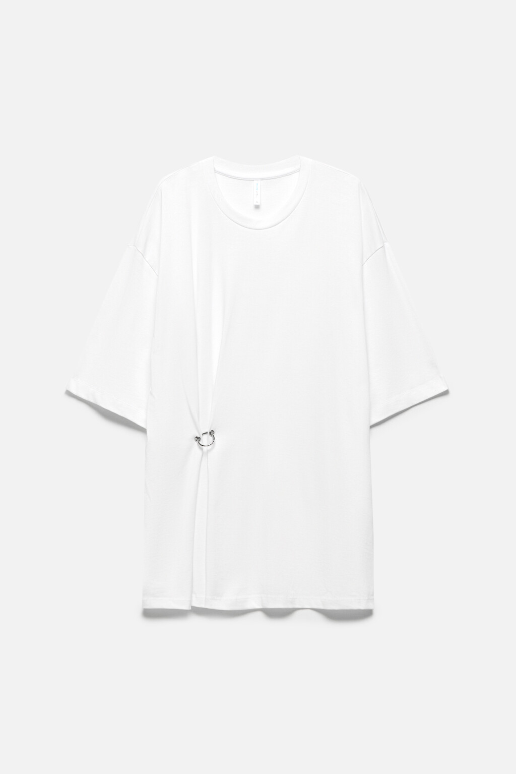 Футболка oversize с металлическим пирсингом - цвет белый - 8
