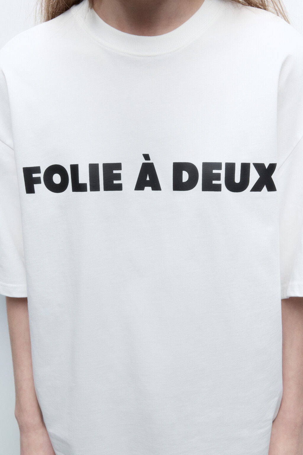 Футболка oversize хлопковая с надписью - цвет белый - 7