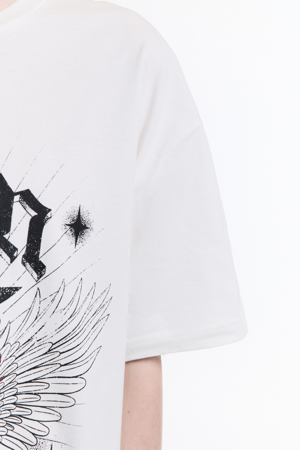 Футболка oversize с принтом в стиле гранж - цвет бежевый - 8