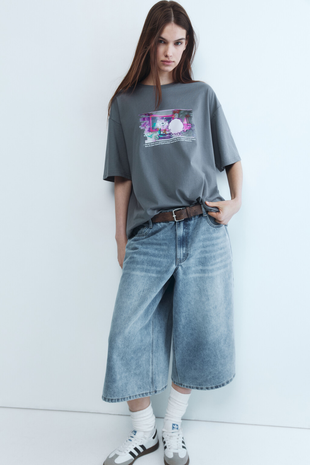 Футболка унисекс с принтом Смешарики - цвет серый - 2