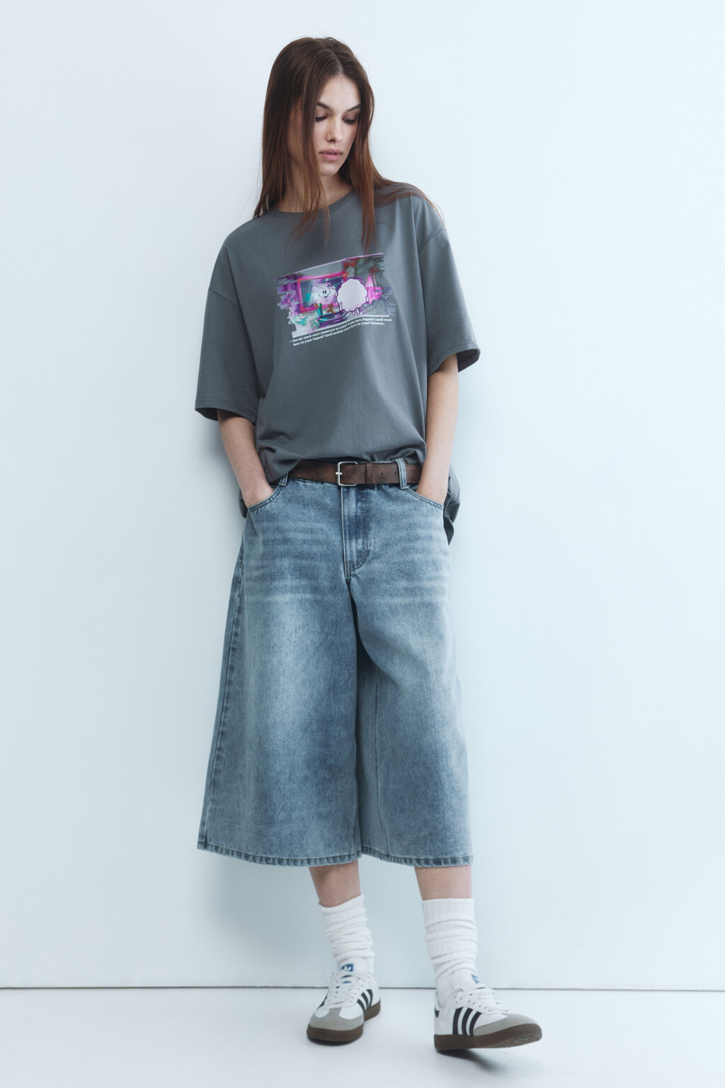 Футболка унисекс с принтом Смешарики - цвет серый - 6