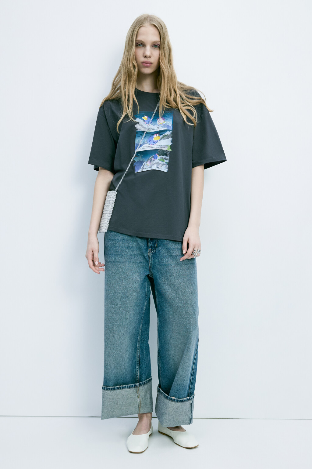 Футболка унисекс с принтом Смешарики - цвет серый - 12