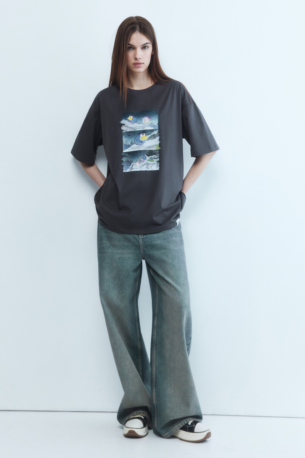 Футболка унисекс с принтом Смешарики - цвет серый - 5