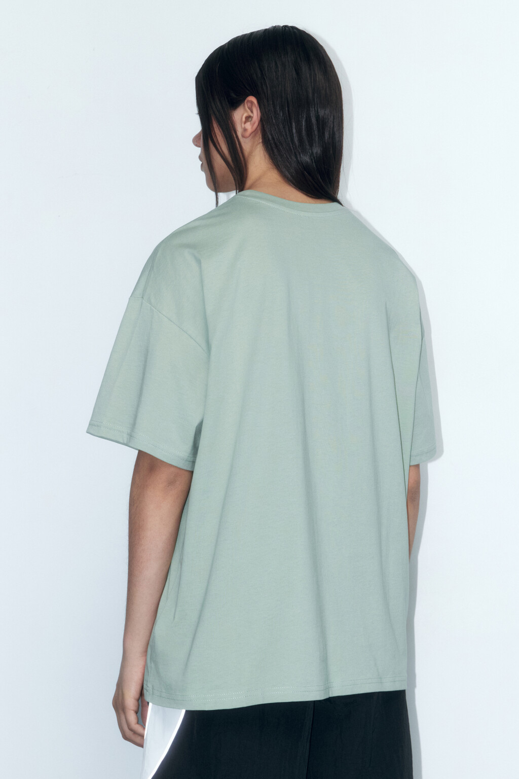 Футболка хлопковая с принтом и надписями - цвет зеленый - 4