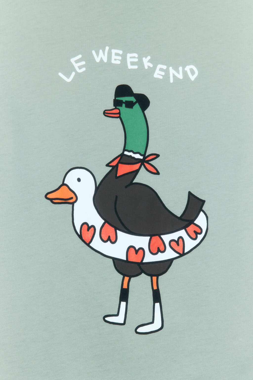 Футболка хлопковая с принтом и надписями - цвет зеленый - 6