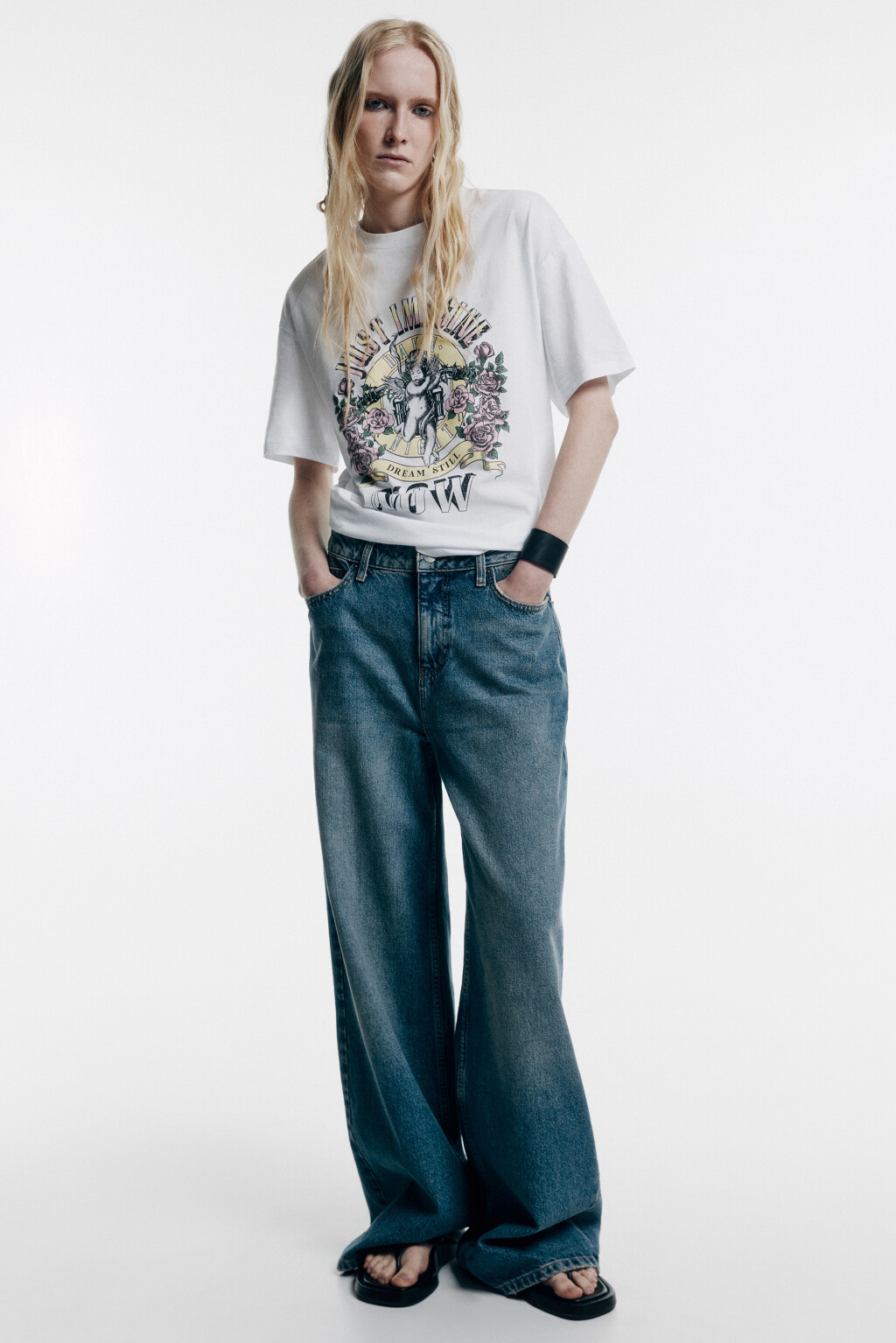 Футболка хлопковая удлиненная с принтом - цвет мультиколор - 6