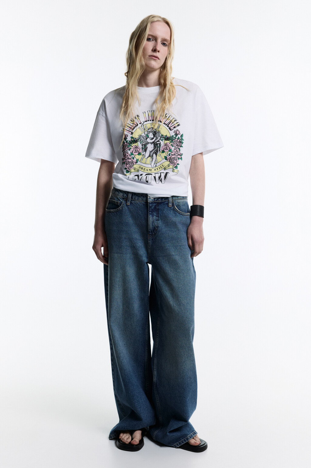 Футболка хлопковая удлиненная с принтом - цвет мультиколор - 5