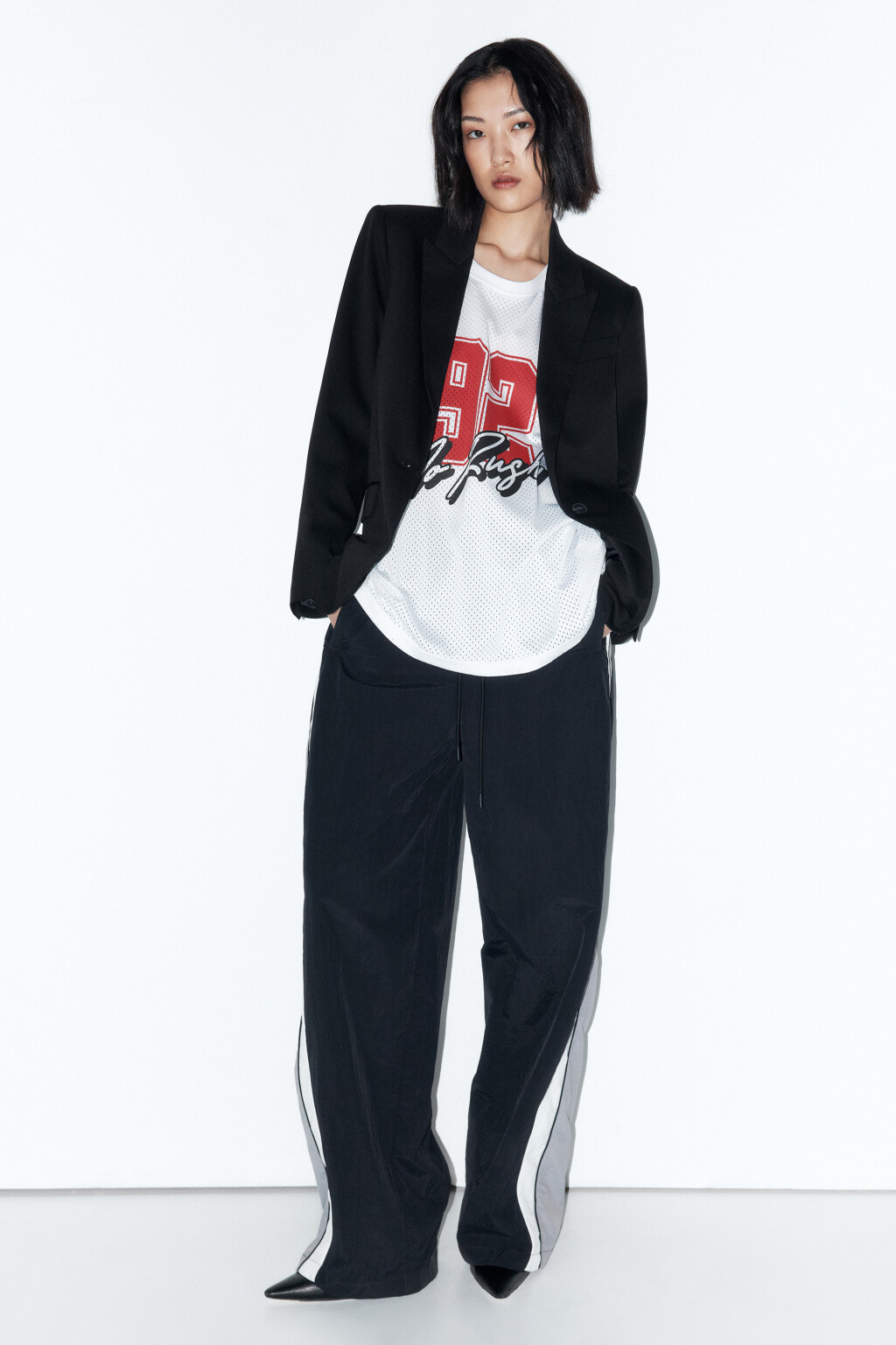 Майка из сетки с принтом - цвет белый - 5