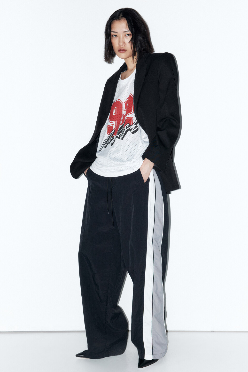 Майка из сетки с принтом - цвет белый - 6