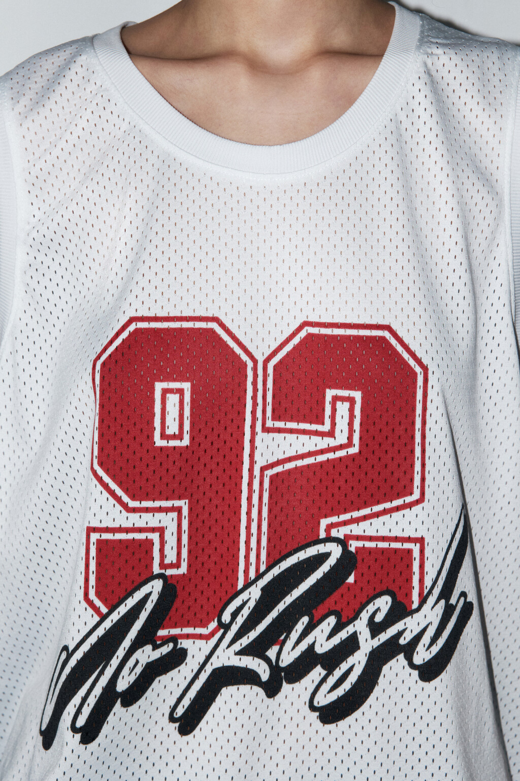 Майка из сетки с принтом - цвет белый - 7