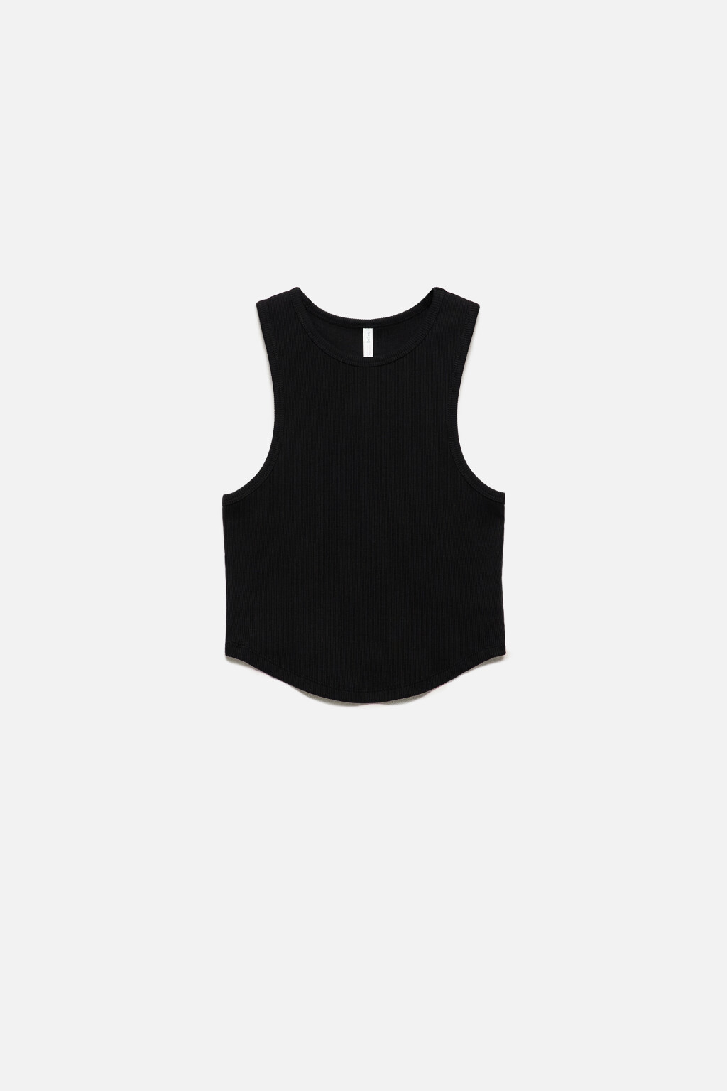 Майка-топ в рубчик с фигурным низом - цвет черный - 8